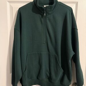 Ardene Women's Dark Green Half Zip Sweater